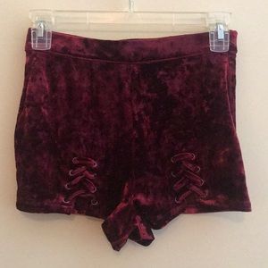 Forever 21 velvet short shorts